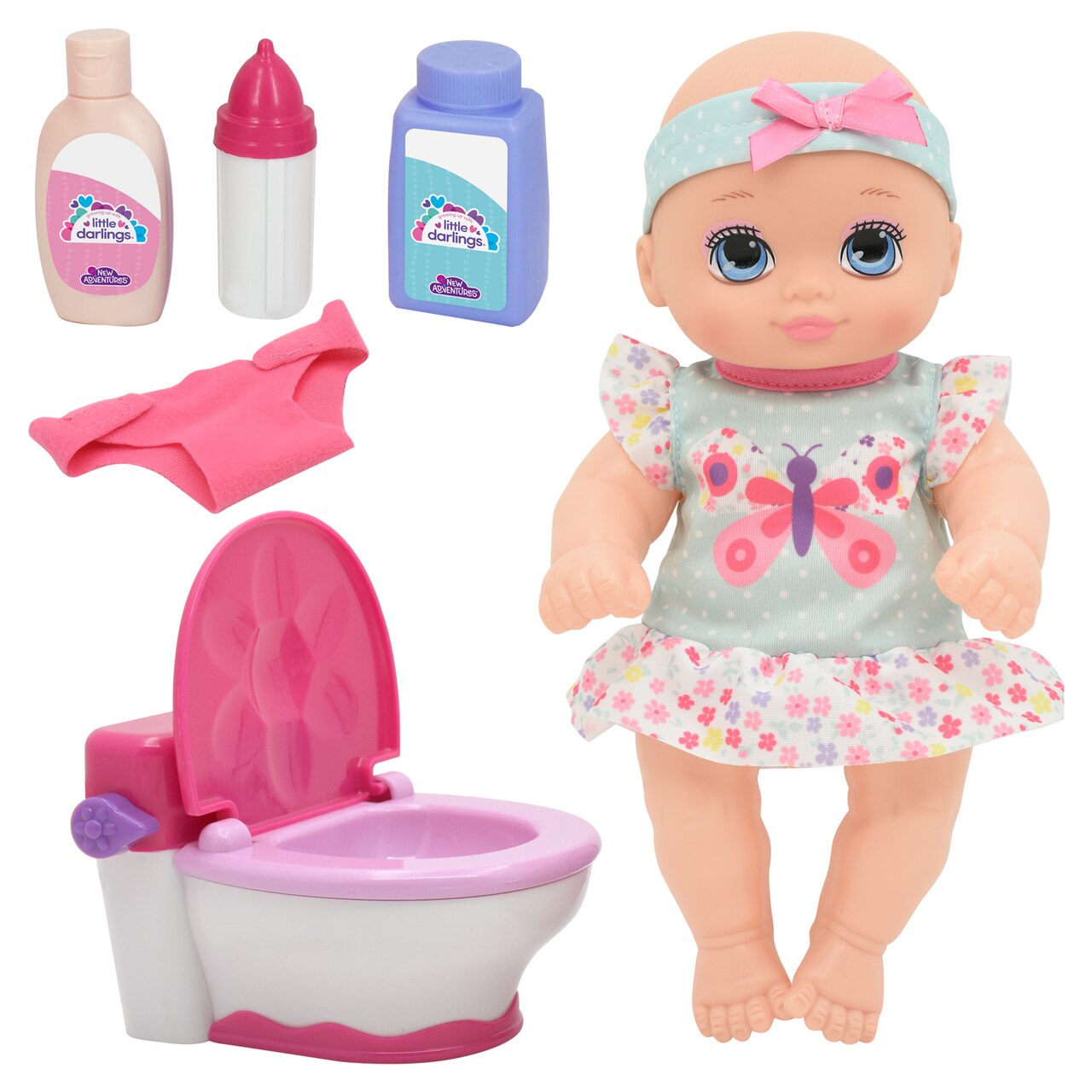 New Adventures - Little Darlings - It's My Potty 10 Inch Doll with Potty Chair